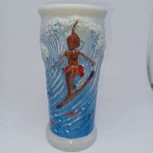 Trader Dick's Topless Surfer Girl Ceramic Tiki Mug John Ascuaga's Nugget Reno
